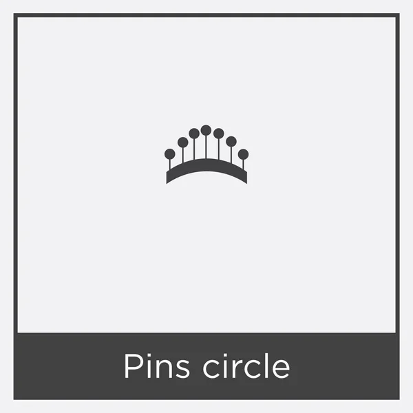 Piny KRUHOVÁ ikona izolovaných na bílém pozadí — Stockový vektor