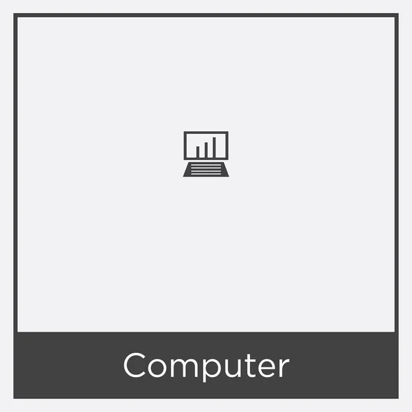 Ikon komputer diisolasi di latar belakang putih - Stok Vektor