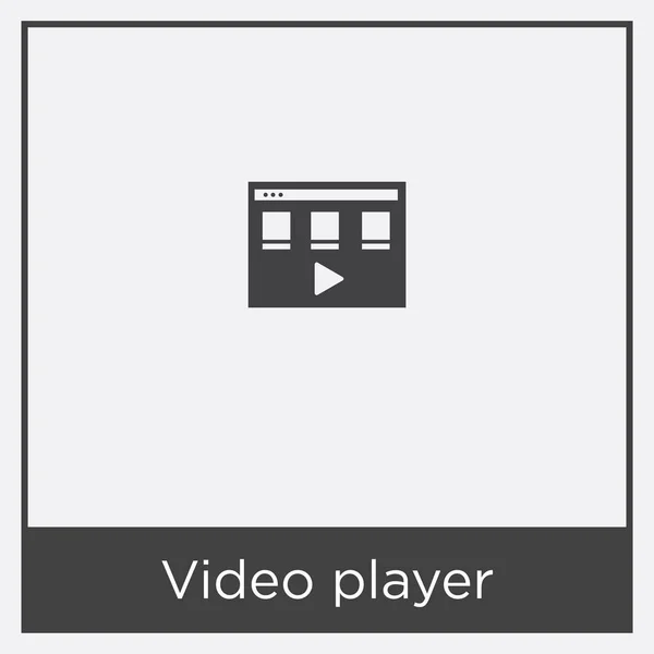 Videoplayer-Symbol isoliert auf weißem Hintergrund — Stockvektor
