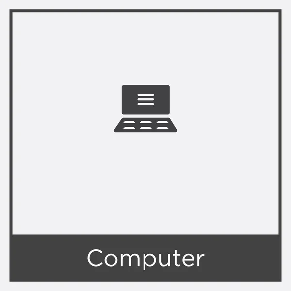 Icône de l'ordinateur isolé sur fond blanc — Image vectorielle