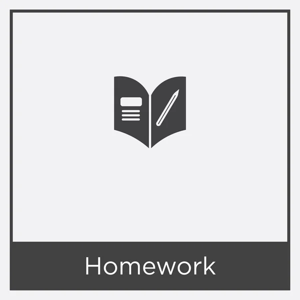 Hausaufgaben-Symbol isoliert auf weißem Hintergrund — Stockvektor