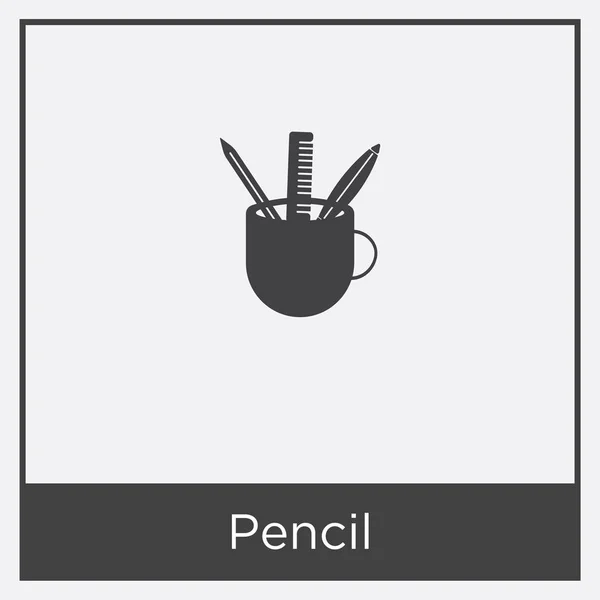 Icono de lápiz aislado sobre fondo blanco — Vector de stock