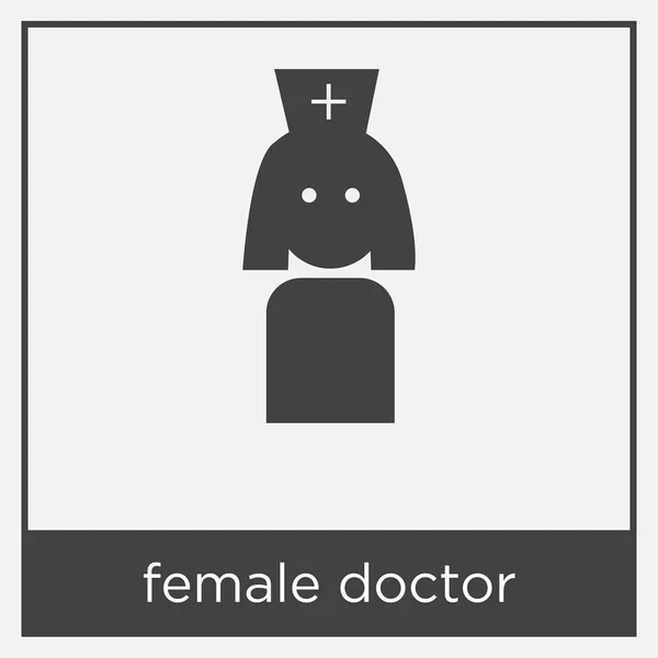 Female doctor icon isolated on white background — Stock Vector