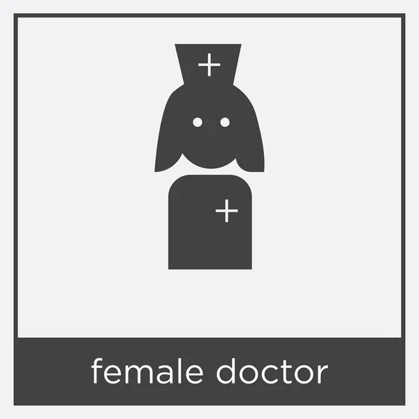Ícone médico feminino isolado no fundo branco — Vetor de Stock