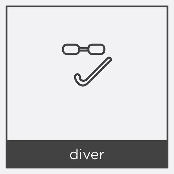 Ícone de mergulhador isolado no fundo branco — Vetor de Stock