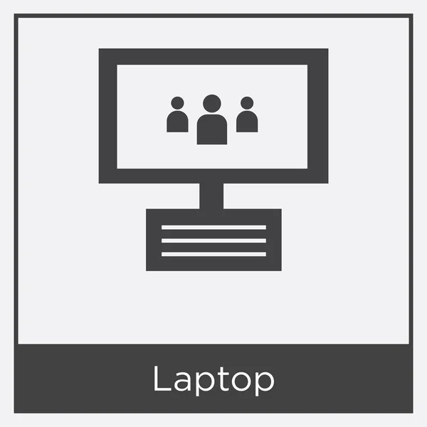 Icono del ordenador portátil aislado sobre fondo blanco — Vector de stock