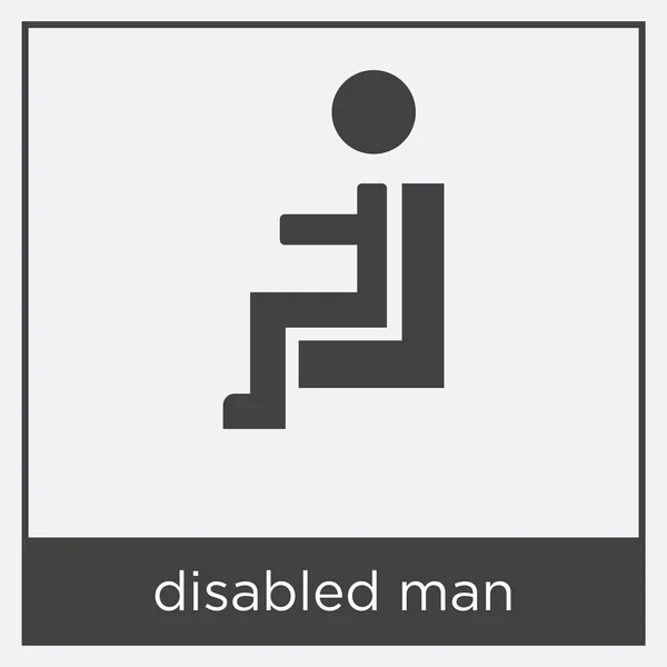 Disabled man icon isolated on white background — Stock Vector