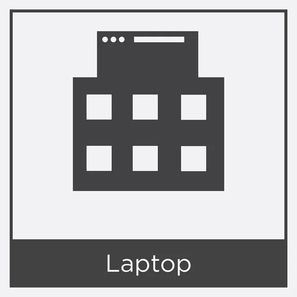 Lap-top εικονίδιο που απομονώνονται σε λευκό φόντο — Διανυσματικό Αρχείο