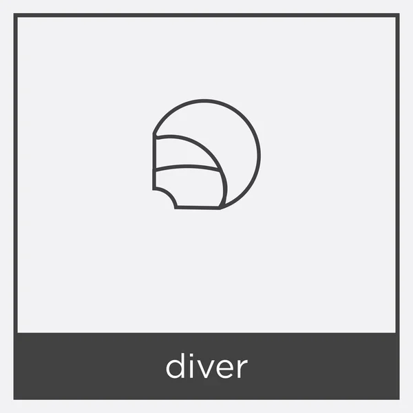 Ícone de mergulhador isolado no fundo branco — Vetor de Stock