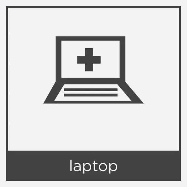 Laptop pictogram geïsoleerd op witte achtergrond — Stockvector