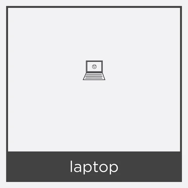 Beyaz arka plan üzerinde izole dizüstü bilgisayar simgesi — Stok Vektör