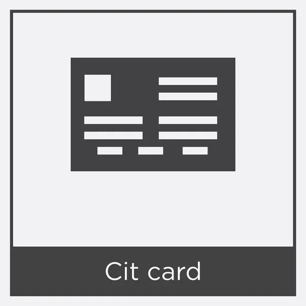 在白色背景上隔离的 Cit 卡图标 — 图库矢量图片