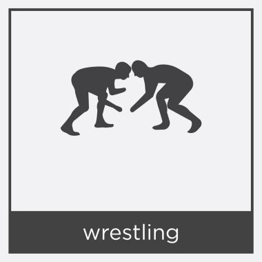 Beyaz arka plan üzerinde izole güreş simgesi