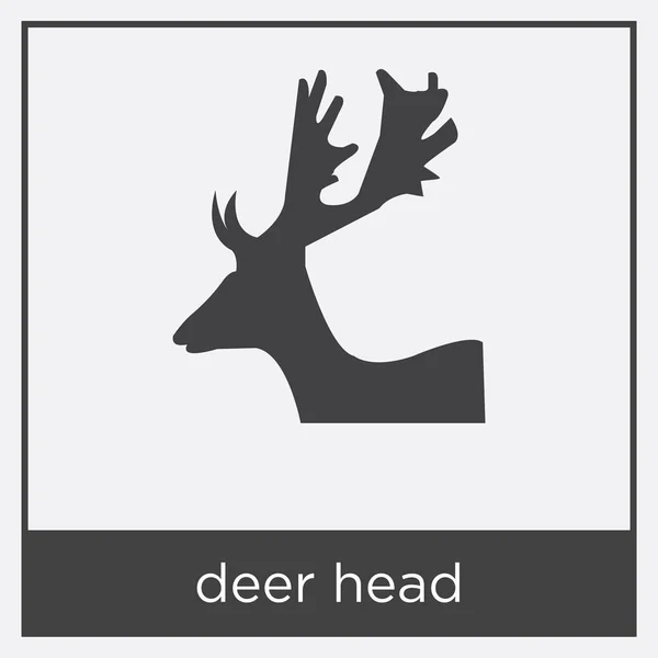 Ikon kepala rusa terisolasi di latar belakang putih - Stok Vektor