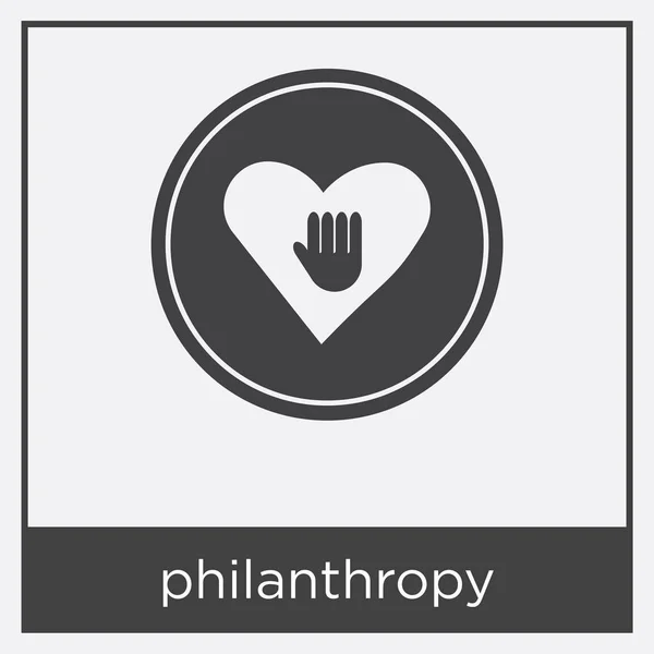 Filantropi ikonen isolerad på vit bakgrund — Stock vektor