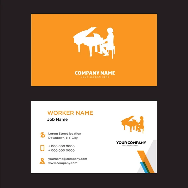 Piano player business card design — Stock Vector