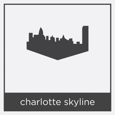 Beyaz arka plan üzerinde izole charlotte manzarası simgesi