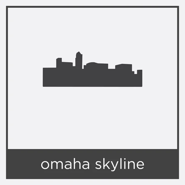 Ikon skyline omaha diisolasi di latar belakang putih - Stok Vektor