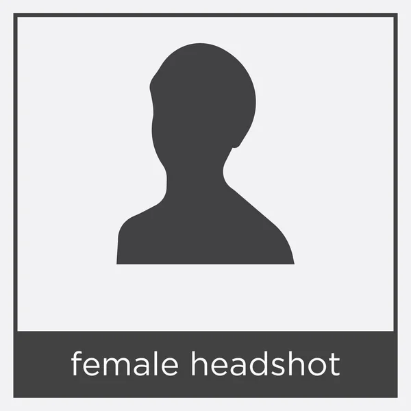 Ícone de headshot feminino isolado no fundo branco — Vetor de Stock