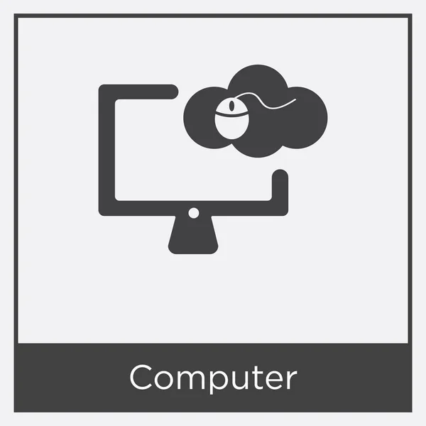 Icône de l'ordinateur isolé sur fond blanc — Image vectorielle