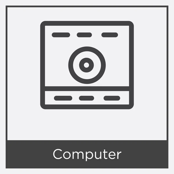 Computer pictogram geïsoleerd op witte achtergrond — Stockvector