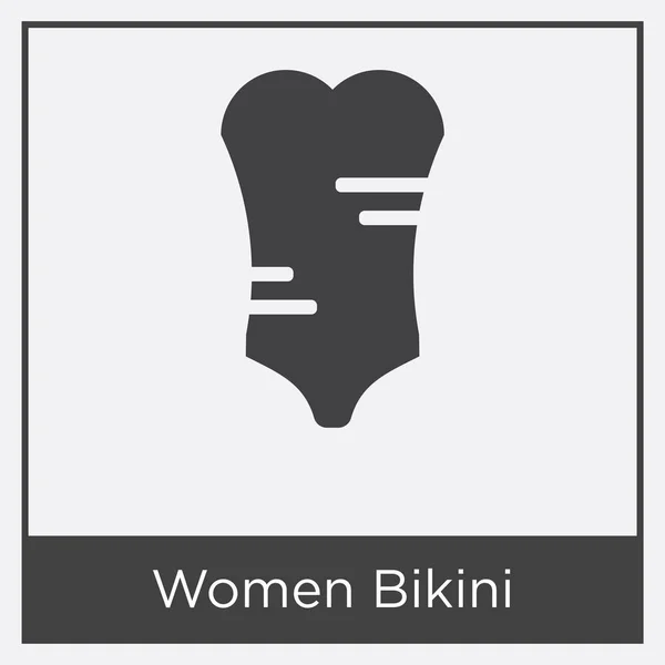 Mujer Bikini icon aislado sobre fondo blanco — Archivo Imágenes Vectoriales