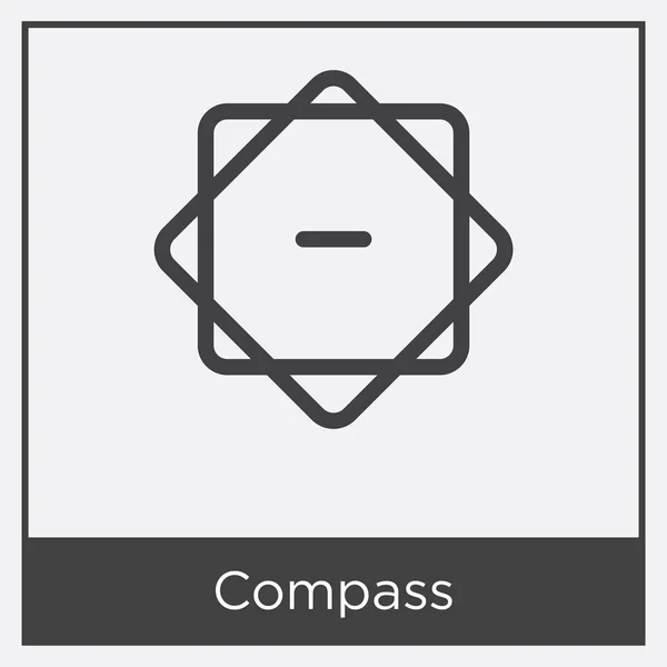 Ícone de bússola isolado no fundo branco — Vetor de Stock