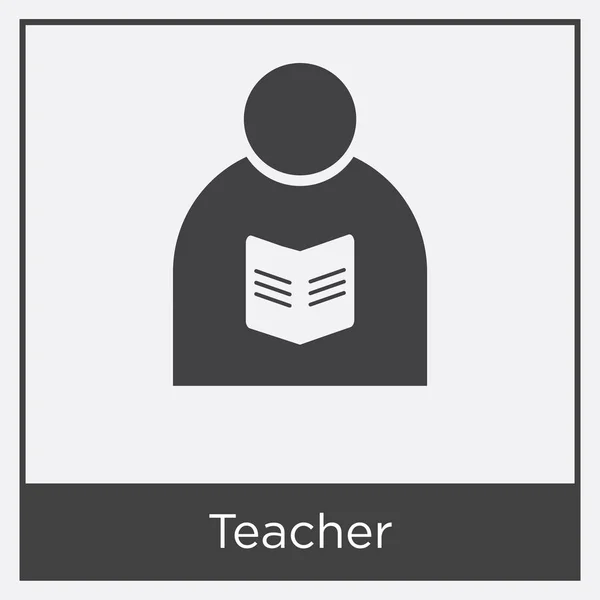 Beyaz arka plan üzerinde izole öğretmen simgesi — Stok Vektör