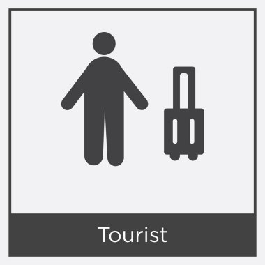 Beyaz arka plan üzerinde izole turist simgesi