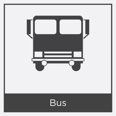 Beyaz arka plan üzerinde izole otobüs simgesi