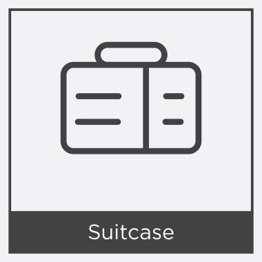 Beyaz arka plan üzerinde izole bavul simgesi