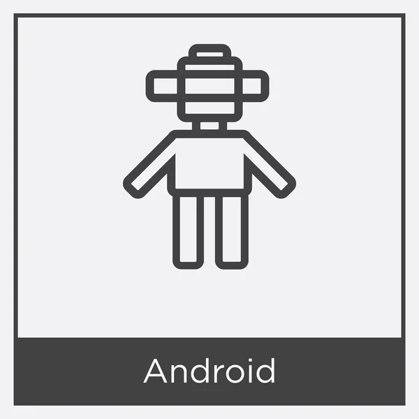 Android ikona na białym tle — Wektor stockowy