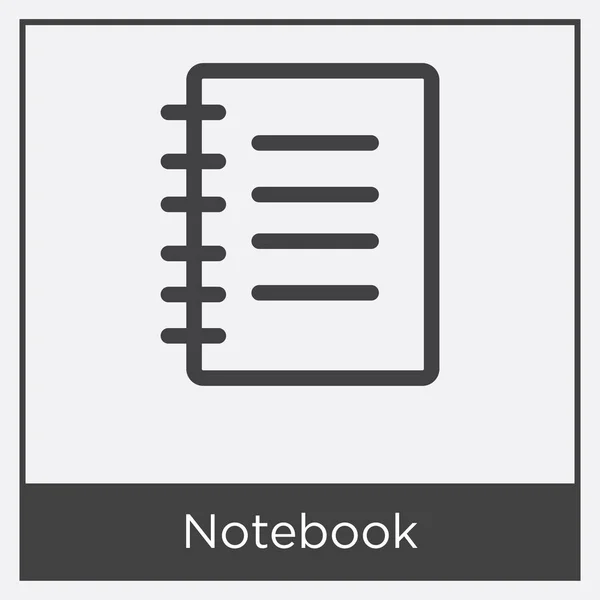Notebook ikon elszigetelt fehér background — Stock Vector