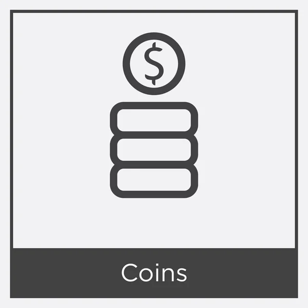 Mynt-ikonen isolerad på vit bakgrund — Stock vektor
