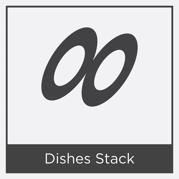 Dishes Stack icon isolated on white background — Stock Vector
