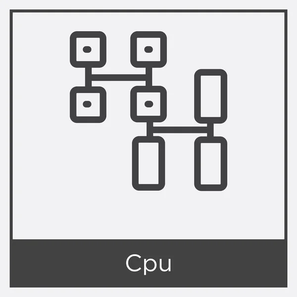 Ikon CPU diisolasi pada latar belakang putih - Stok Vektor