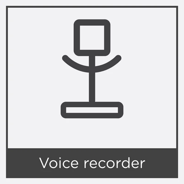 Ícone gravador de voz isolado no fundo branco — Vetor de Stock