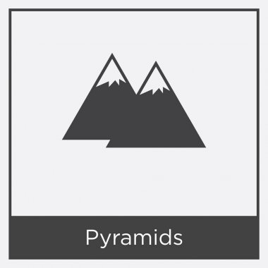 Beyaz arka plan üzerinde izole piramitler simgesi