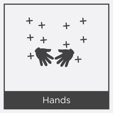 Eller simgesi beyaz arkaplanda izole edildi