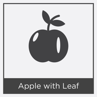 Elma yaprak simgesi beyaz arka plan üzerinde izole