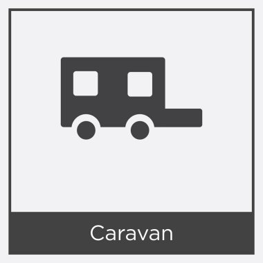 Beyaz arka plan üzerinde izole karavan simgesi
