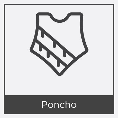 Beyaz arka plan üzerinde izole panço simgesi