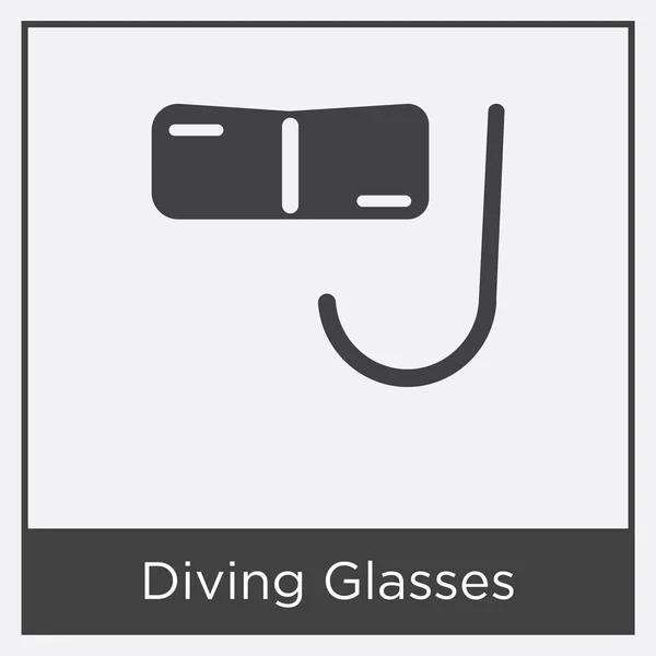 Icono de gafas de buceo aislado sobre fondo blanco — Vector de stock