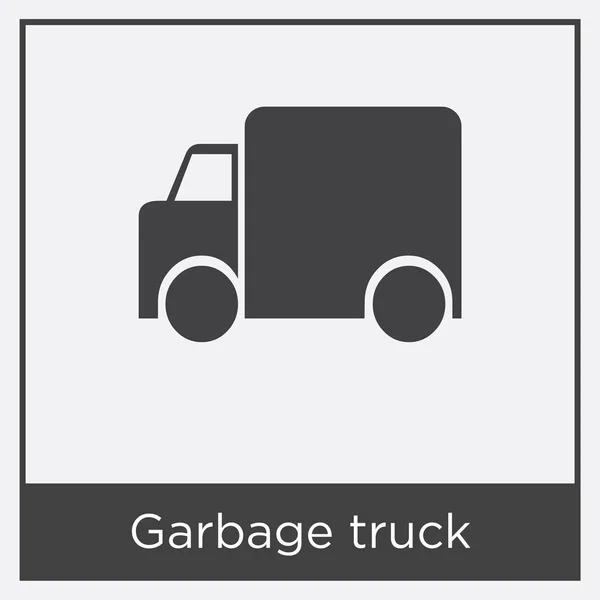 Ícone caminhão de lixo isolado no fundo branco —  Vetores de Stock