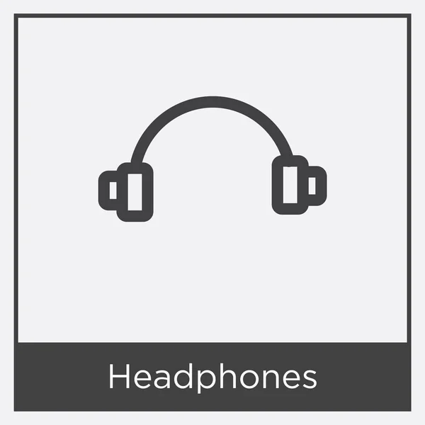 Ícone de fones de ouvido isolado no fundo branco — Vetor de Stock