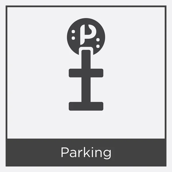 Icono de estacionamiento aislado sobre fondo blanco — Vector de stock