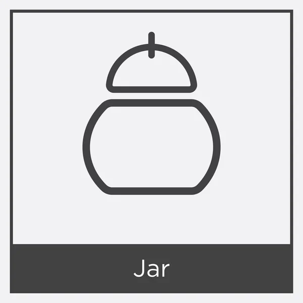 Jar pictogram geïsoleerd op witte achtergrond — Stockvector