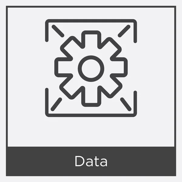 Ícone de dados isolado no fundo branco — Vetor de Stock