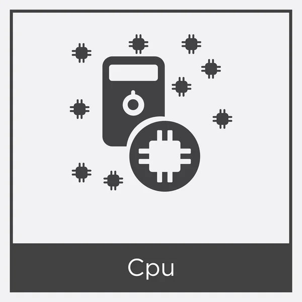 Ikon CPU diisolasi pada latar belakang putih - Stok Vektor