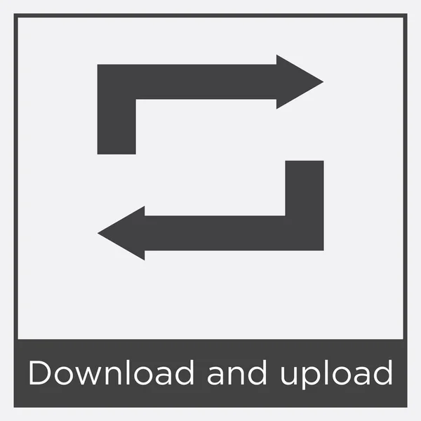 白い背景に隔離されたアイコンをダウンロードしてアップロードする — ストックベクタ